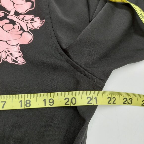 Zeroyaa Shirt Size Large Black Button Down Shirt Pink Floral Design Cowboy NWT - Picture 5 of 12